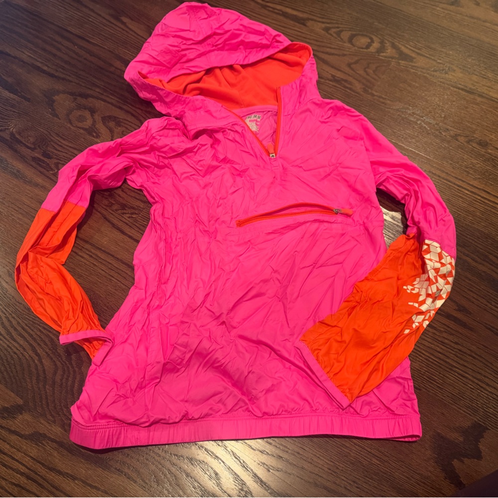 Under Armour Pink and Orange pullover windbreaker Jacket